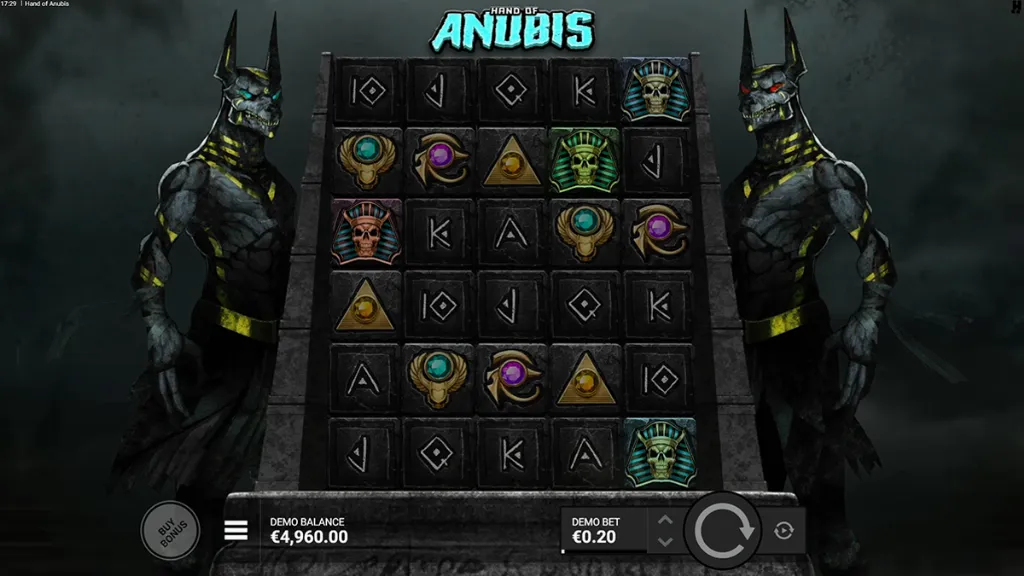 Hand of Anubis - Game Screenshot with bonus trigger.