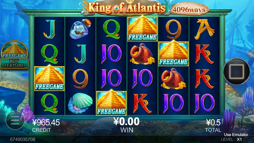 King of Atlantis - Slot Game with bonus trigger visible