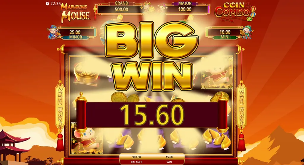 Marvelous Mouse - Game Screenshot with Big Win