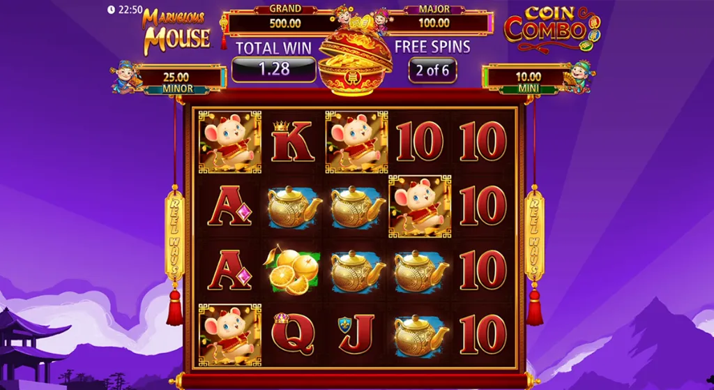 Marvelous Mouse - Game Screenshot with Coin Combo