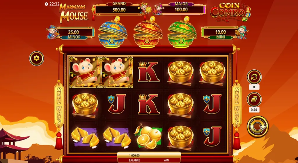 Marvelous Mouse - Product photo with coin combo game.