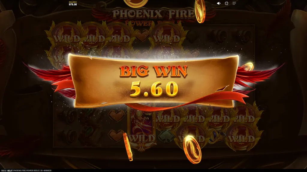 Phoenix Fire - Game Screenshot with Big Win 5.60