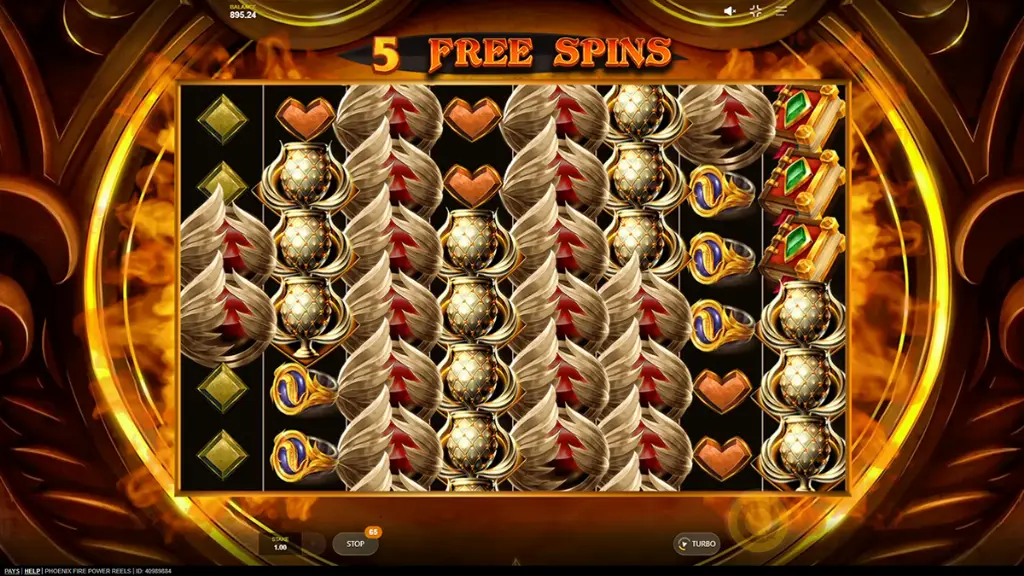 Phoenix Fire Power Reels - Game screenshot with bonus spins.