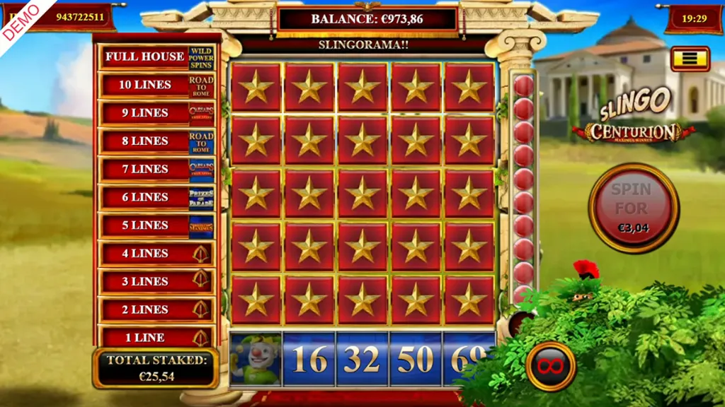 Slingo Centurion - Product photo with bonus trigger.