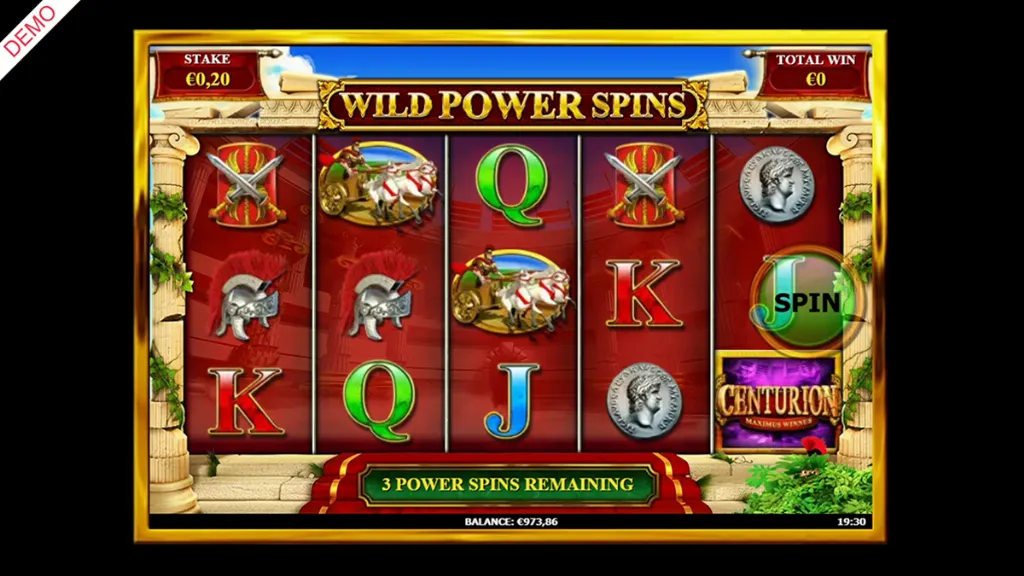 Slingo Centurion - Game screenshot with bonus spins.