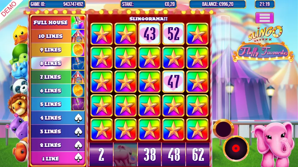 Slingo - Game Screenshot with Fluffy Favourites