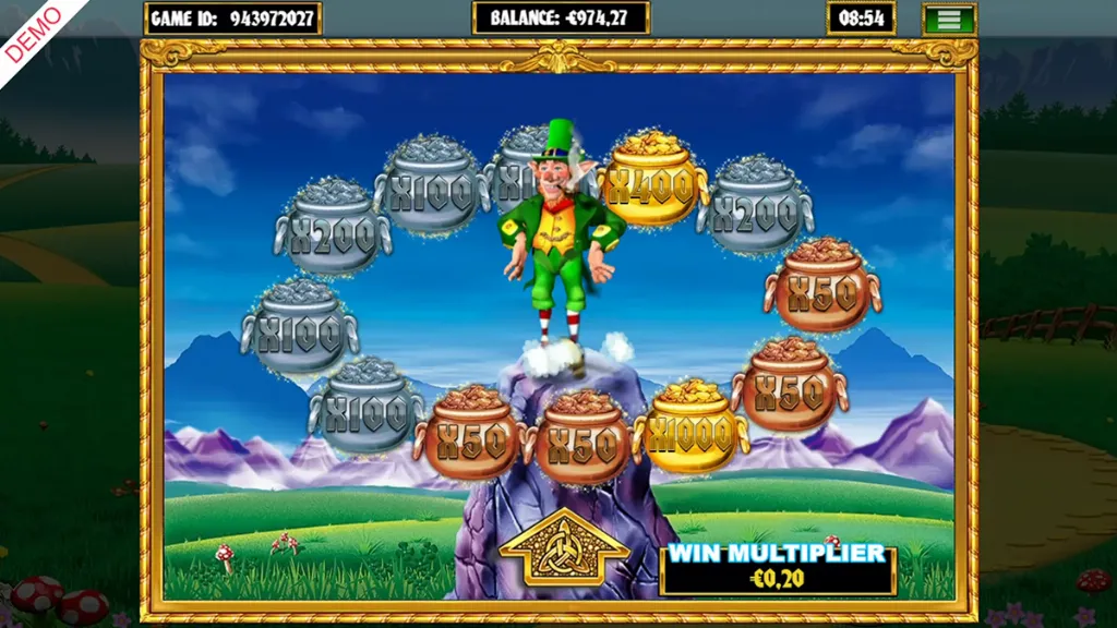 Slingo Rainbow Riches - Game screenshot with bonus pots.