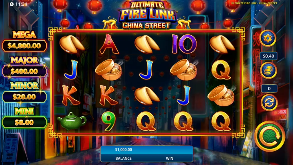 Ultimate Fire Link - Game screen with symbols.