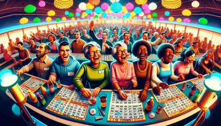 Players enjoying a game of Three-Eyed Bingo interpretation