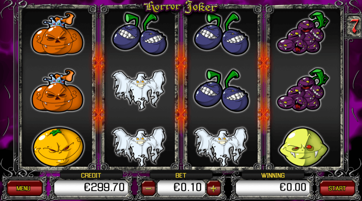 Horror Joker slot game with creepy carnival symbols