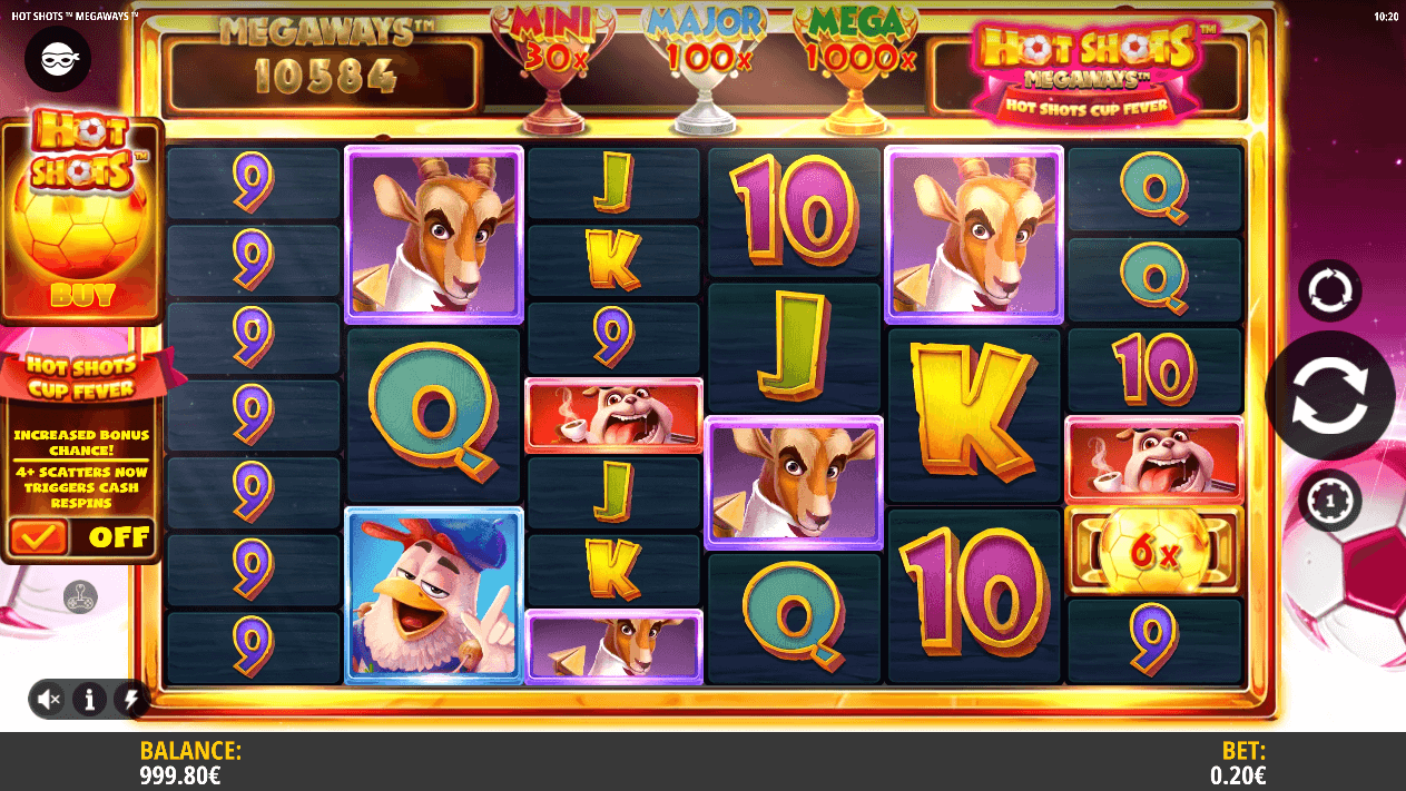hot shots megaways screenshot