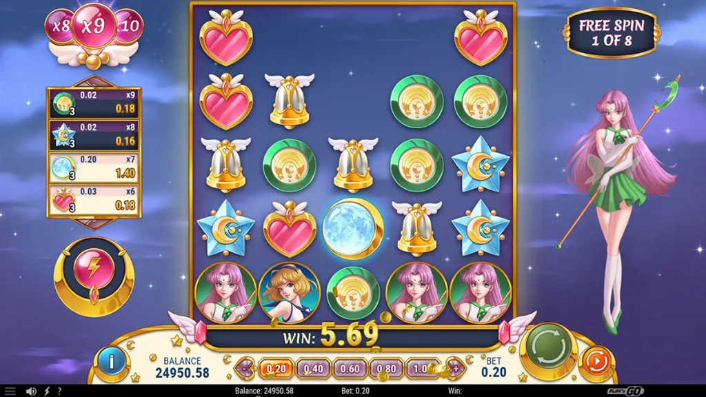 Moon Princess 100 - Game Screen with Bonus Round