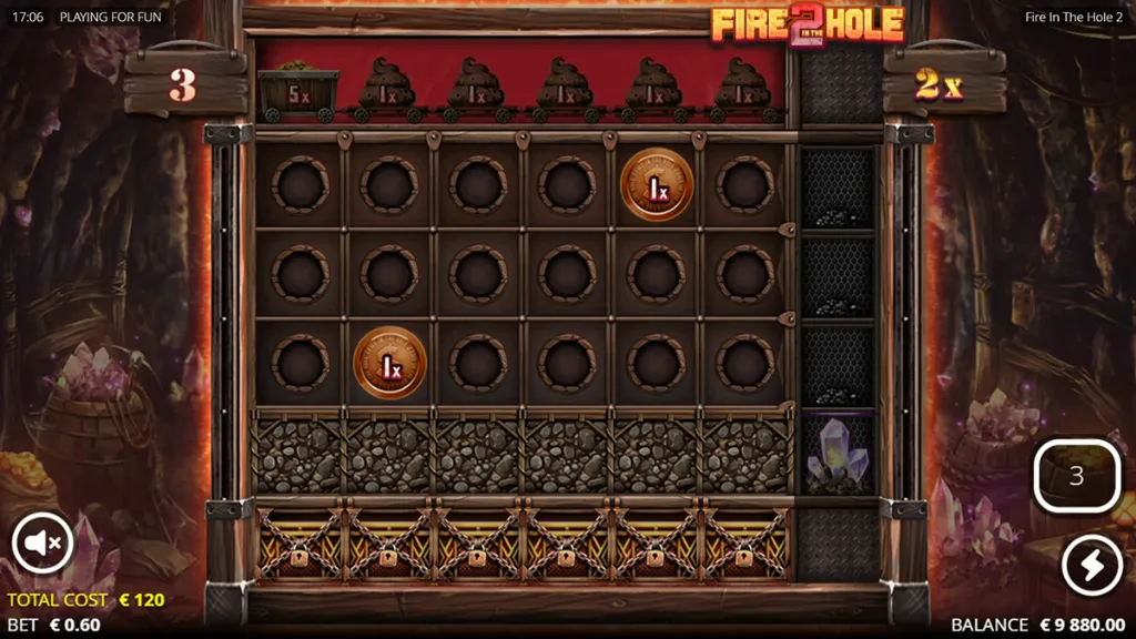 Fire in the Hole 2 - Game screenshot with bonus feature.