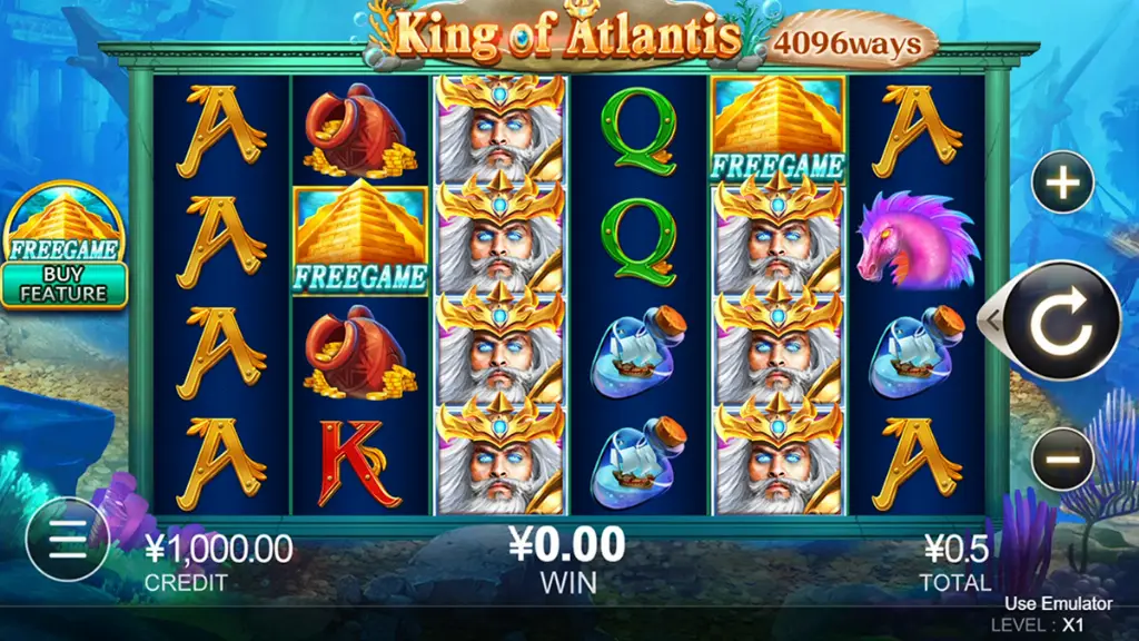 King of Atlantis - Slot game with vibrant graphics.