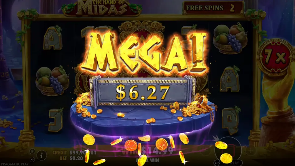 Hand of Midas - Game Screenshot with Big Win