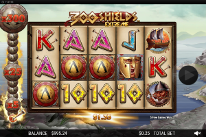 300 Shields Extreme free spins bonus with multiplier progression
