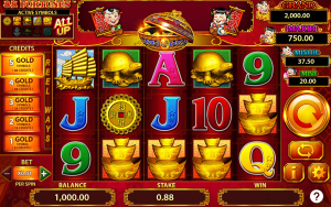 88 Fortunes base game showing the 5-reel layout with Chinese-themed premium symbols and Golden Symbol feature