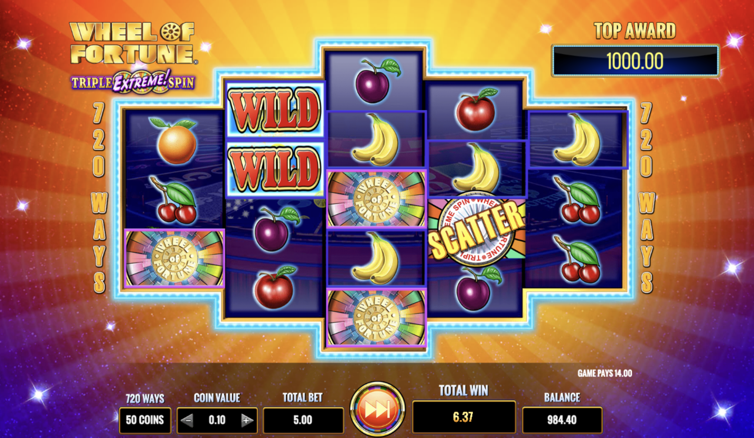 wheel of fortune triple extreme spin gameplay wilds scaled