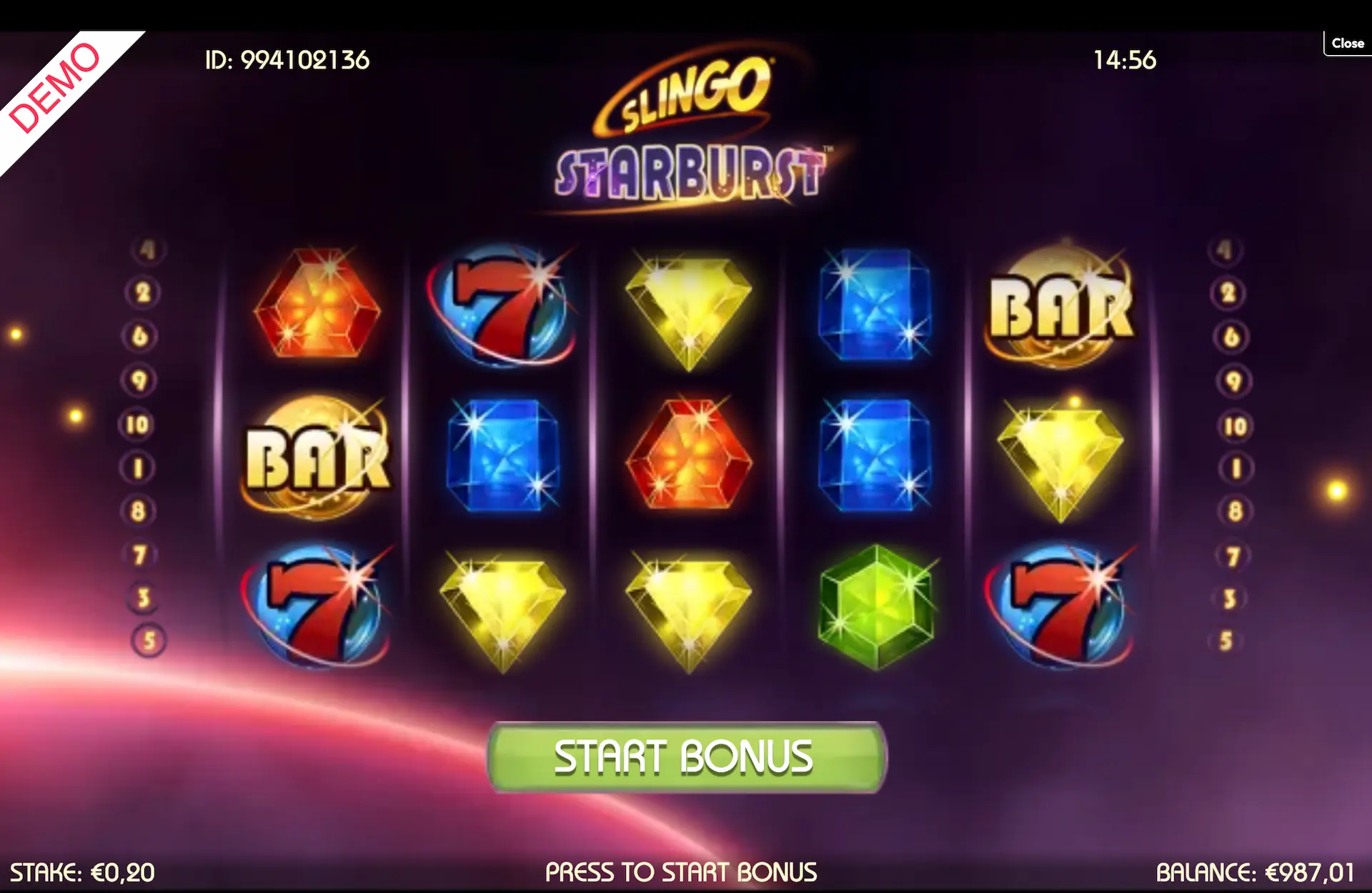 slingo starburst win spins