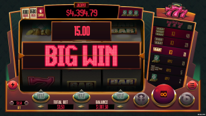 777 slot Big Win screen with classic three-reel gameplay