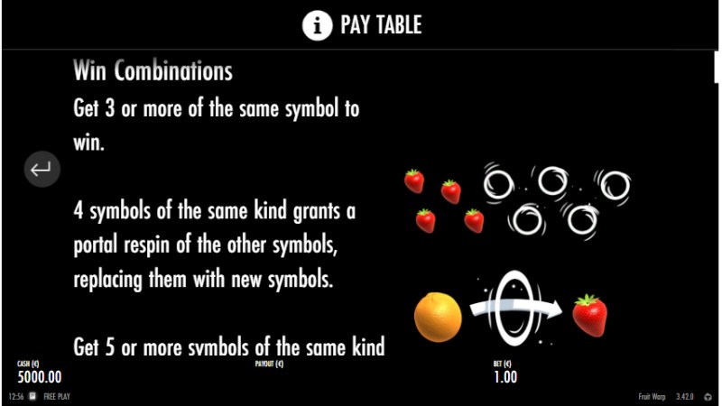 Fruit Warp bonus features