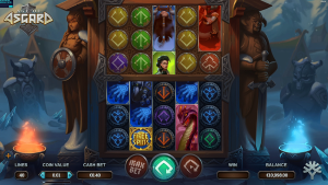 Age of Asgard demo showing the dual-grid gameplay and Norse-themed reels