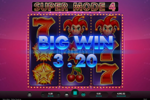 Epic Joker Big Win during the Super Mode bonus feature.