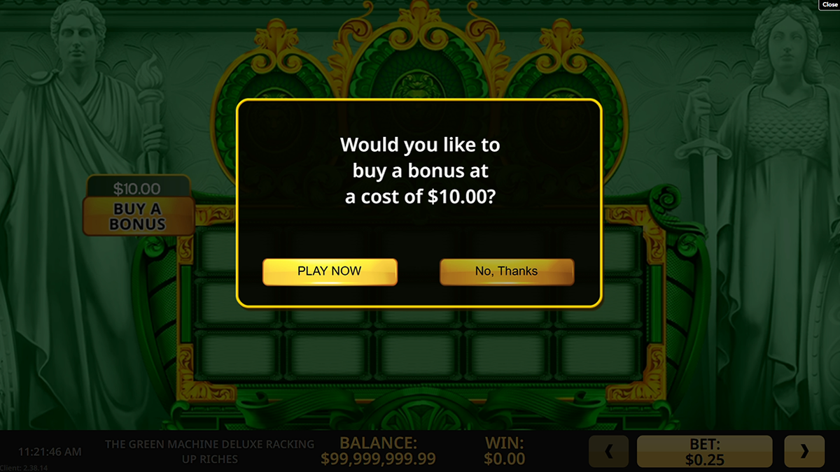 Green Machine Racking Up Riches bonus buy