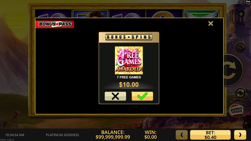 Platinum Goddess slot game
