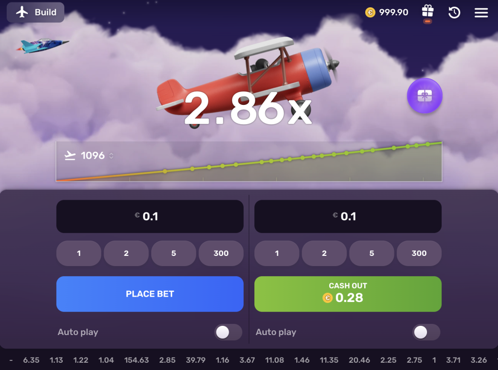 Aviatrix game with bets placed