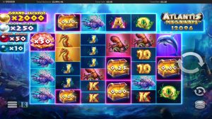 Atlantis Megaways Jackpot Respins bonus feature triggered by treasure chest scatters
