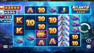 Atlantis Megaways demo showing the base game with Megaways reels and underwater symbols