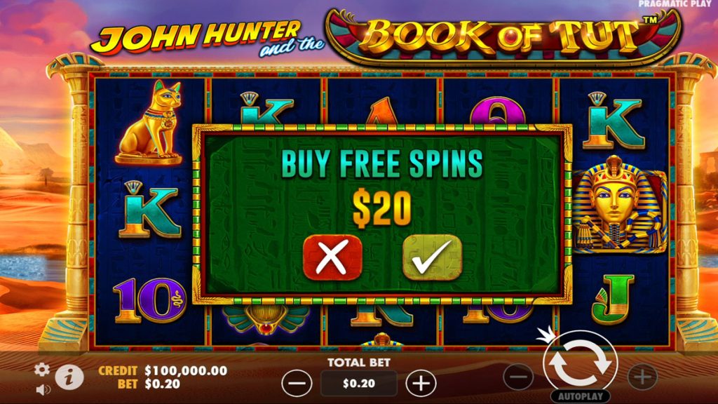 John Hunter and The Book of Tut bonus buy feature