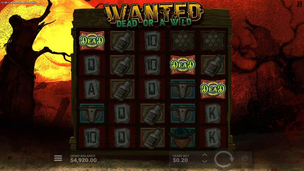 Wanted Dead or a Wild with bonus trigger visible