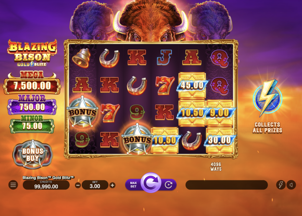 Blazing Bison Gold Blitz bonus symbols
