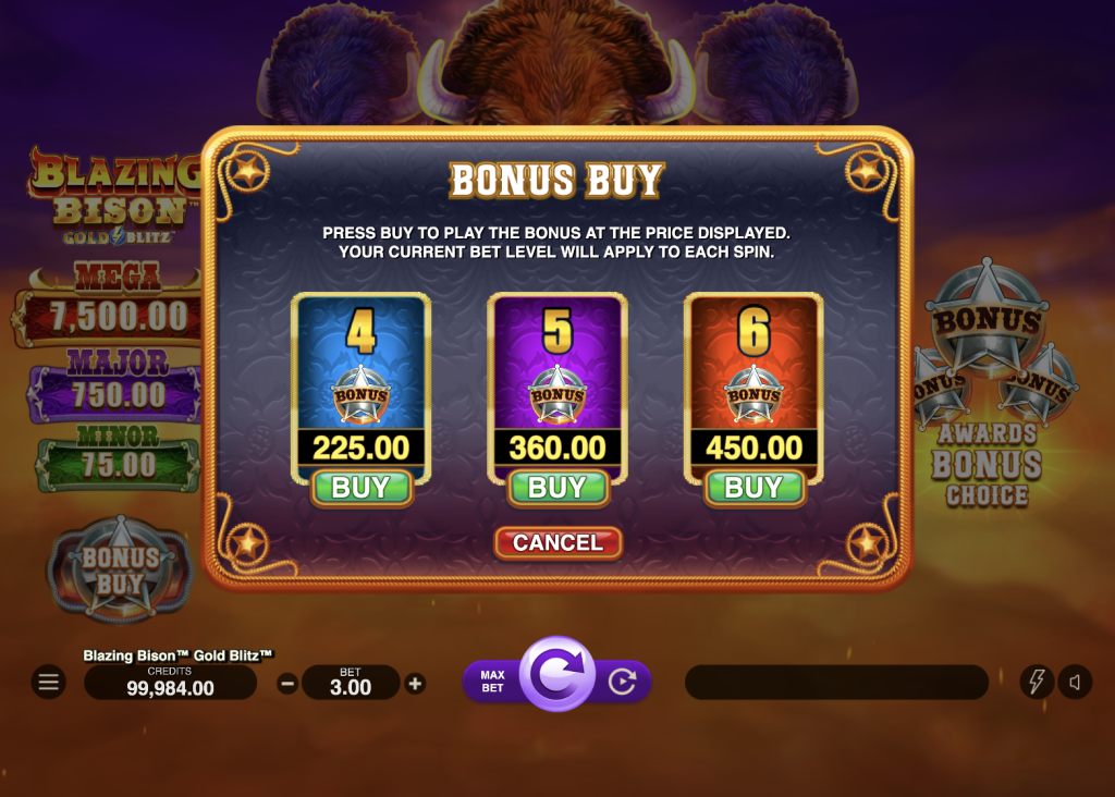 Blazing Bison Gold Blitz bonus buy