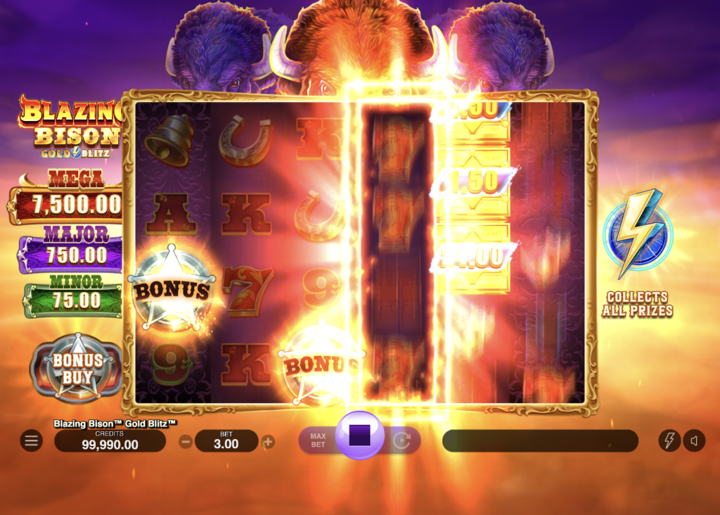 Blazing Bison Gold Blitz during bonus