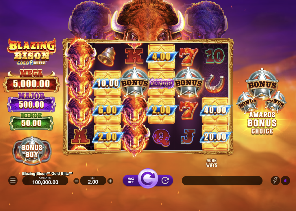 Blazing Bison Gold Blitz slot gameplay