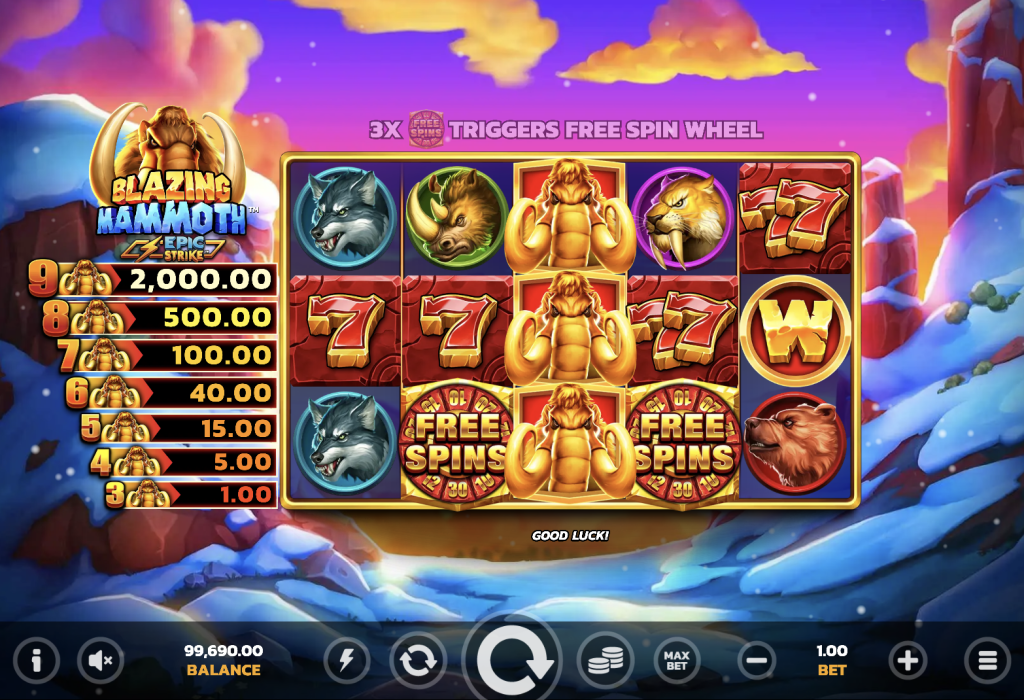 Blazing Mammoth bonus trigger