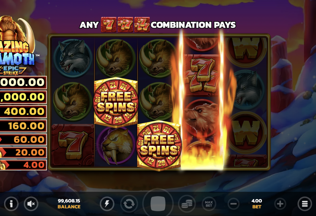 Blazing Mammoth free spins