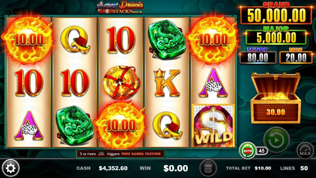 Action Dragons Ca$h Stacks Gold bonus trigger