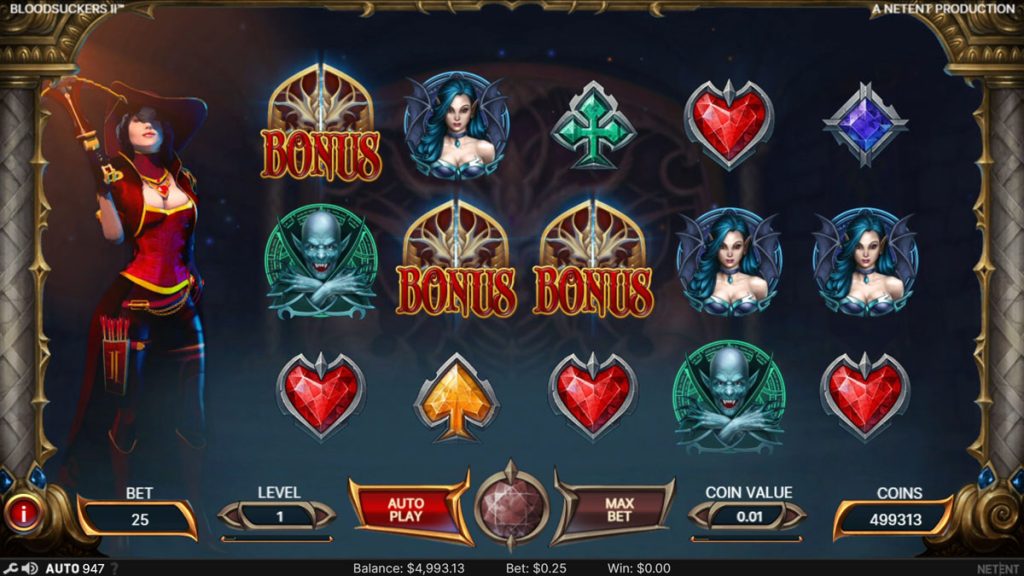 Play Blood Suckers II bonus trigger visible