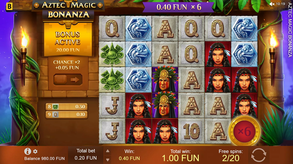 Aztec Magic Bonanza slot during bonus
