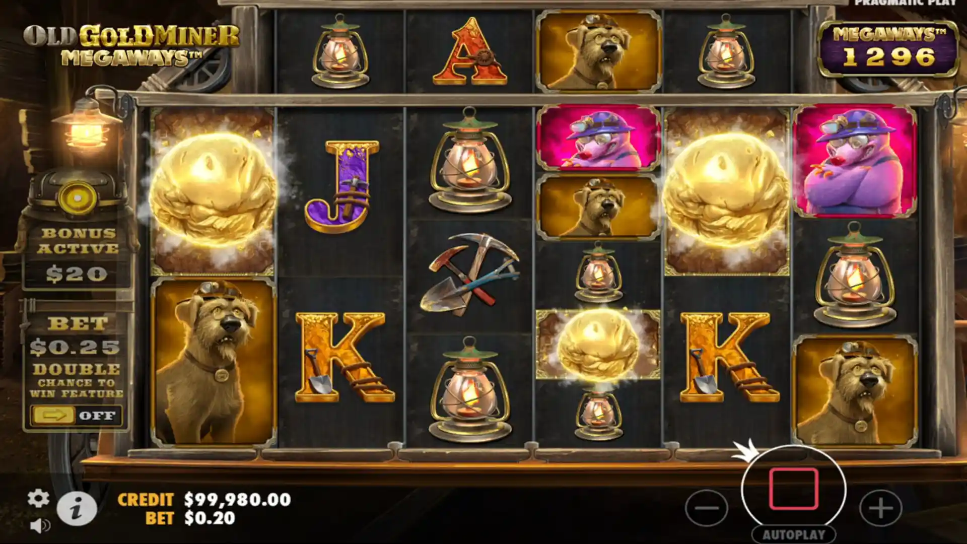 Old Gold Miner Megaways bonus trigger