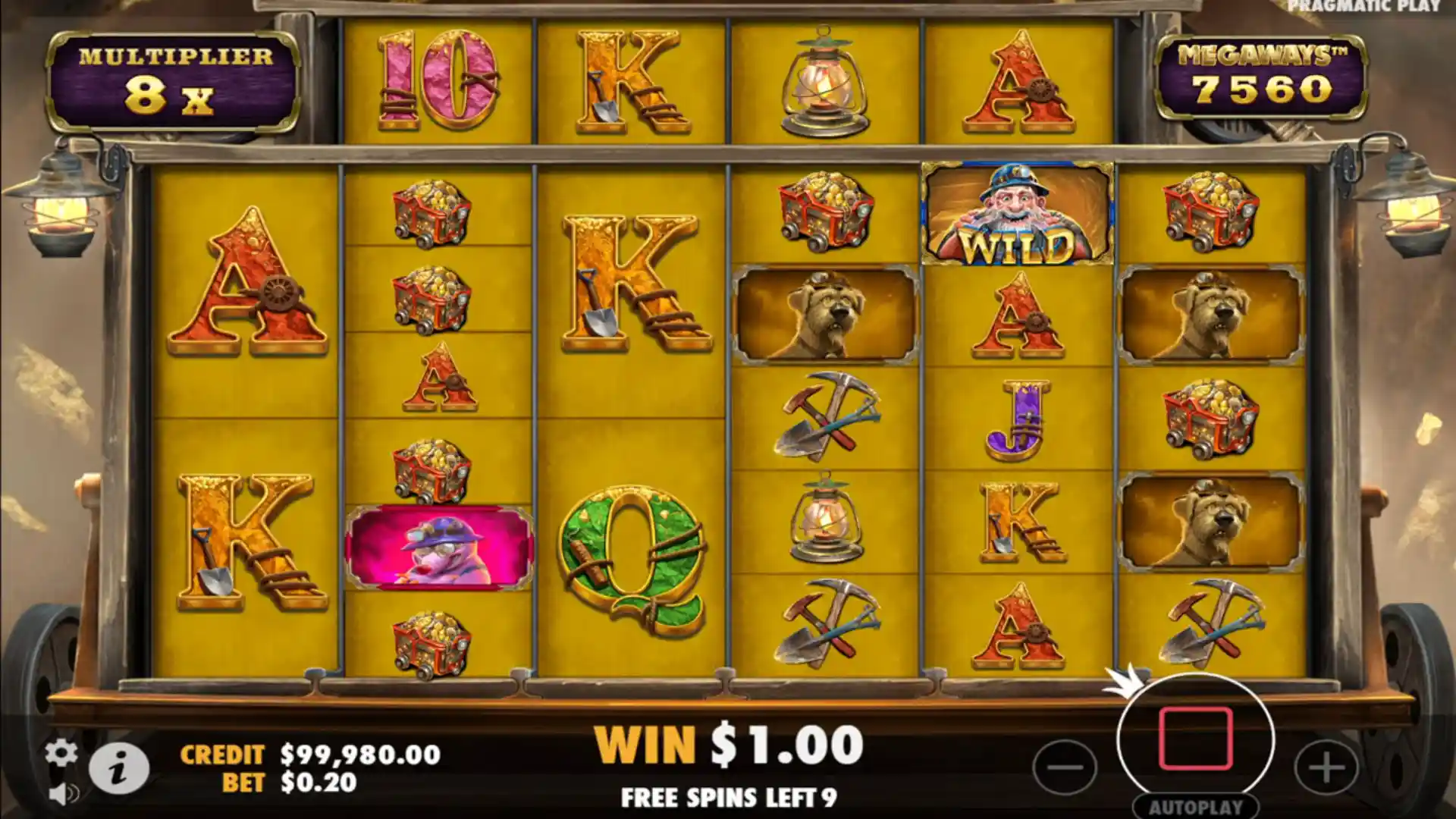 Old Gold Miner Megaways bonus