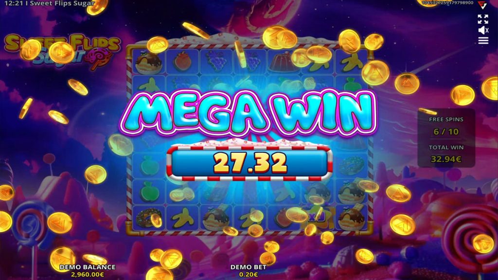 Sweet Flips Sugar slot during big win