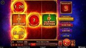 9 Coins Hold the Jackpot feature showing jackpot symbols and cash value coins during the bonus round