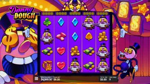 Donny Dough free spins round in progress with sticky multiplier wilds locked onto the reels.