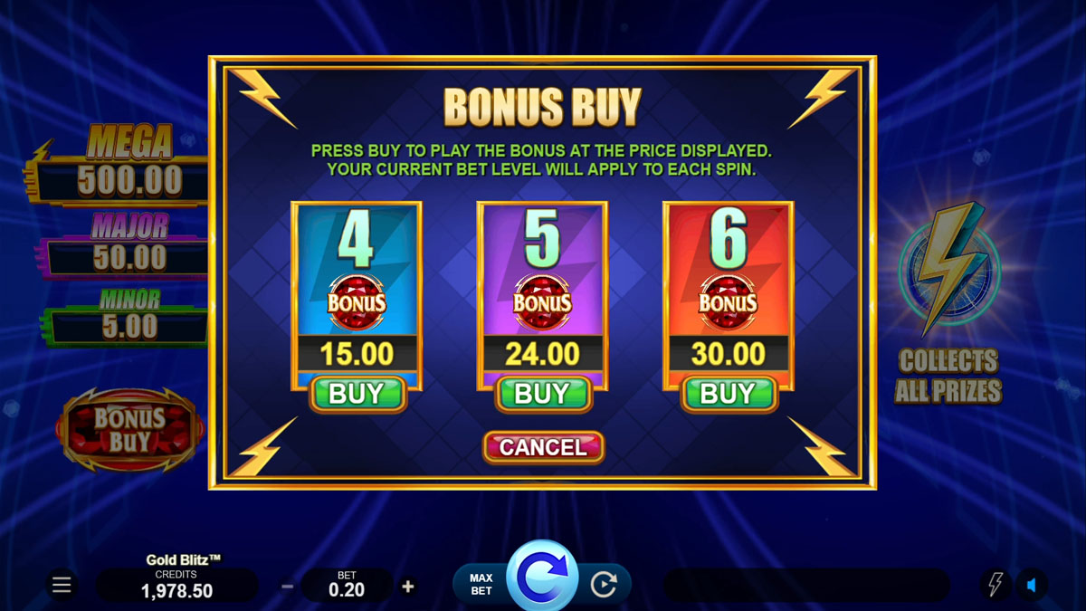 Gold Blitz bonus buy strategy