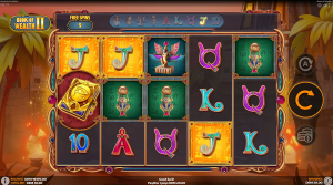 Book Of Wealth 2 free spins feature in progress with expanding symbols and bonus payouts visible.